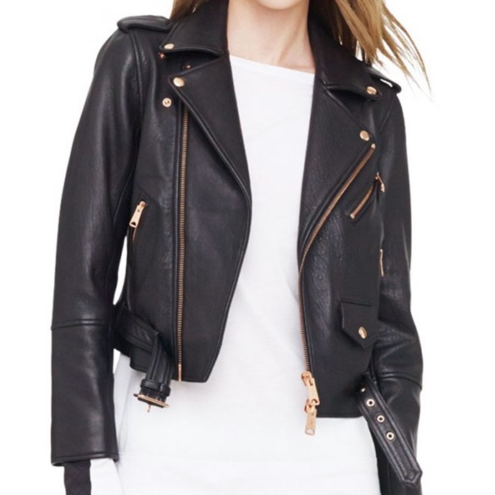 ISO Club Monaco Christy Leather Jacket in Sz. Xs.